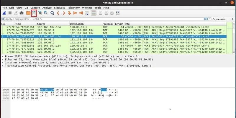 Save captured packets by Wireshark