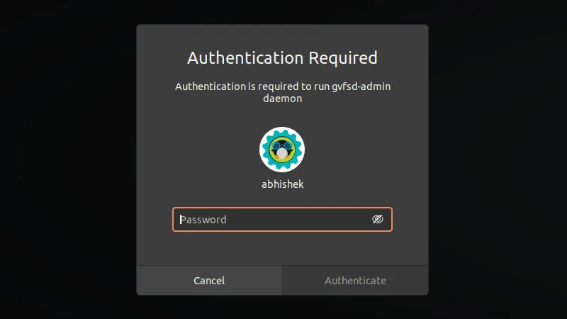 You need to enter your password, of course