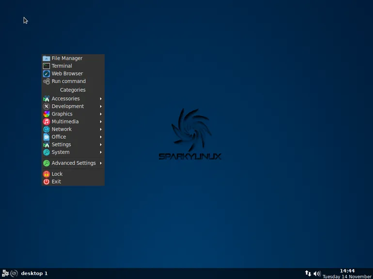 SparkyLinux base edition - 540MB download