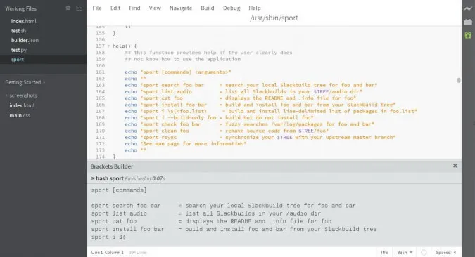 Brackets screenshot Brackets screenshot