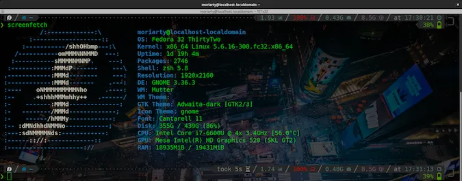 terminator terminal shot via screenFetch terminator terminal shot via screenFetch