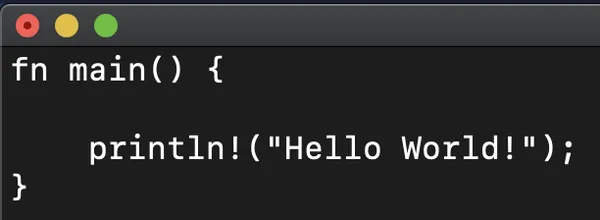 Rust code without syntax highlighting Rust code without syntax highlighting