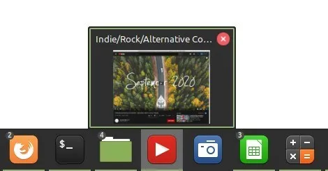 添加到面板的 YouTube 网页应用