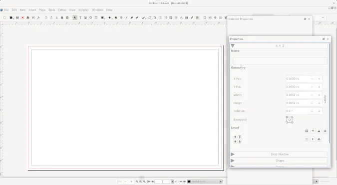 Empty Scribus document Empty Scribus document
