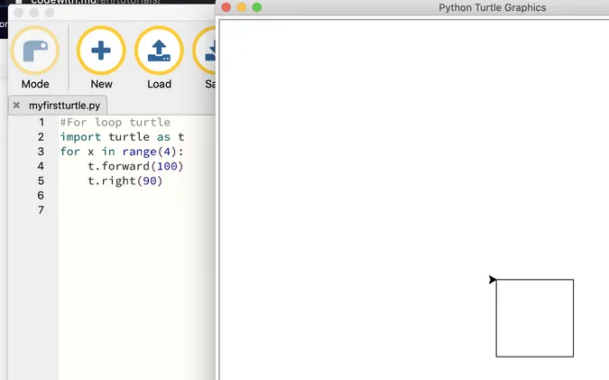 for loops in Python with Mu