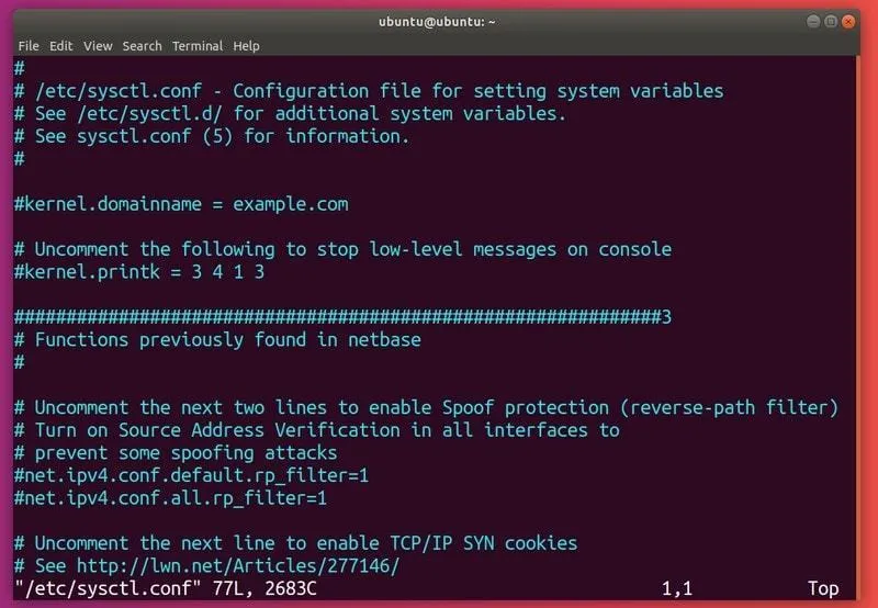 Sysctl Configuration