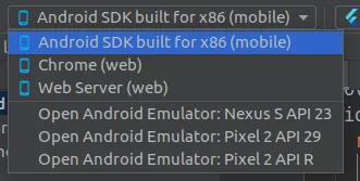 Flutter for web device options
