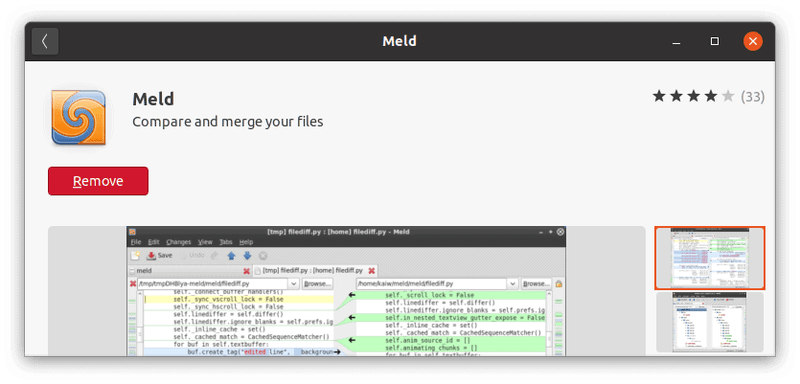 Meld In Ubuntu Software Center