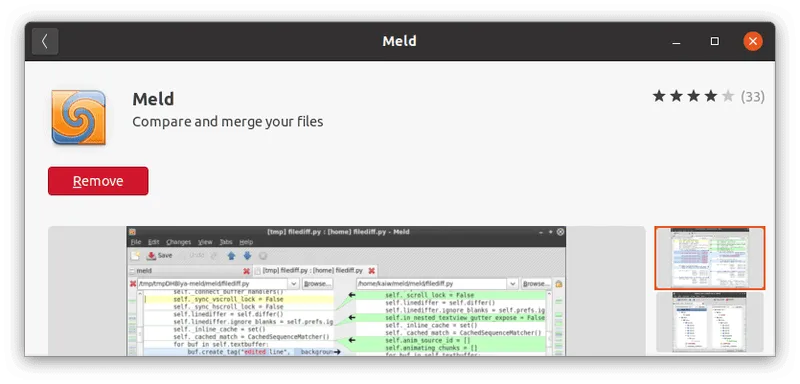 Meld In Ubuntu Software Center