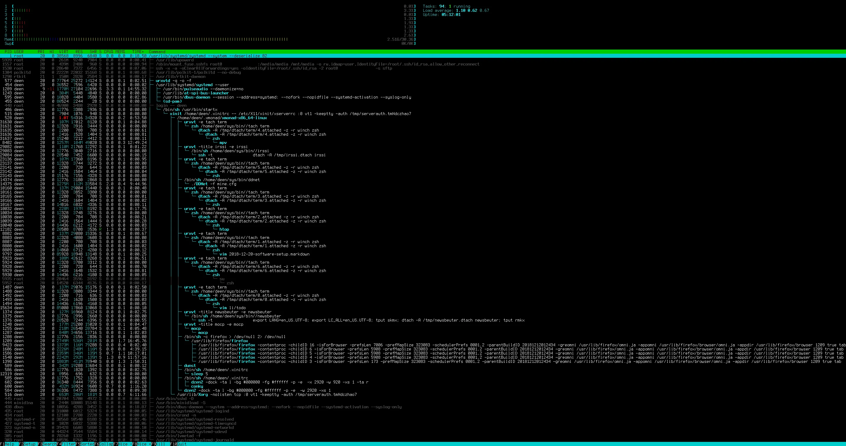 htop overview