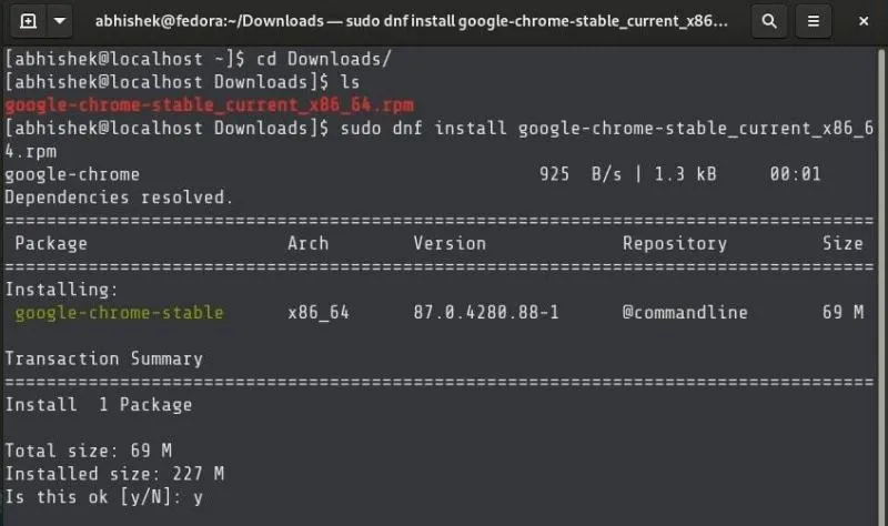 使用 DNF 命令安装 RPM 文件
