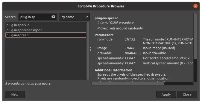 GIMP Procedure Browser