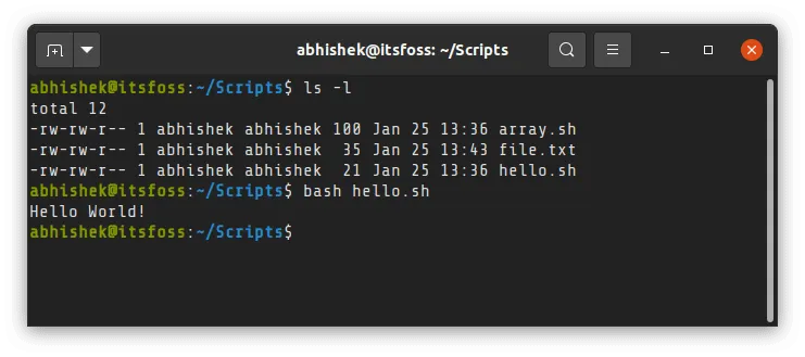 在 Linux 中运行一个 Shell 脚本