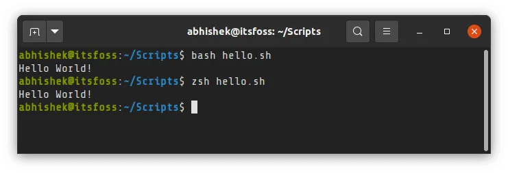 使用 Zsh 来执行 Shell 脚本