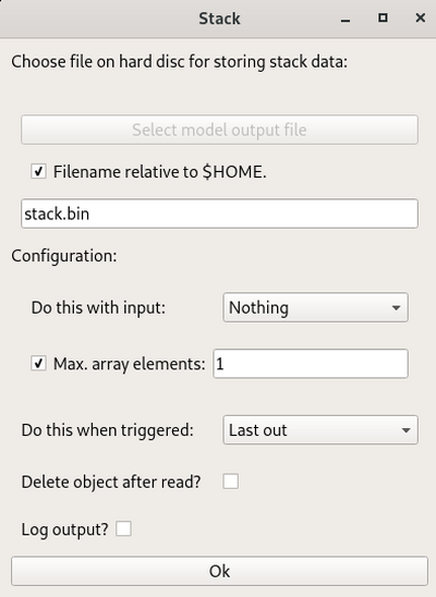 Configuration of the Stack element