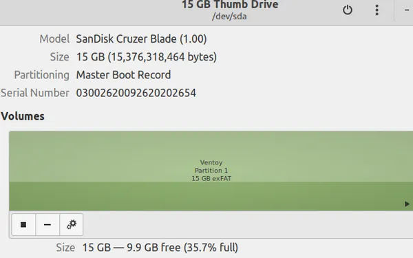 USB mount point in GNOME Disks GNOME 磁盘中的 USB 挂载点