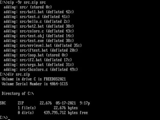 Zipping a directory tree zip
