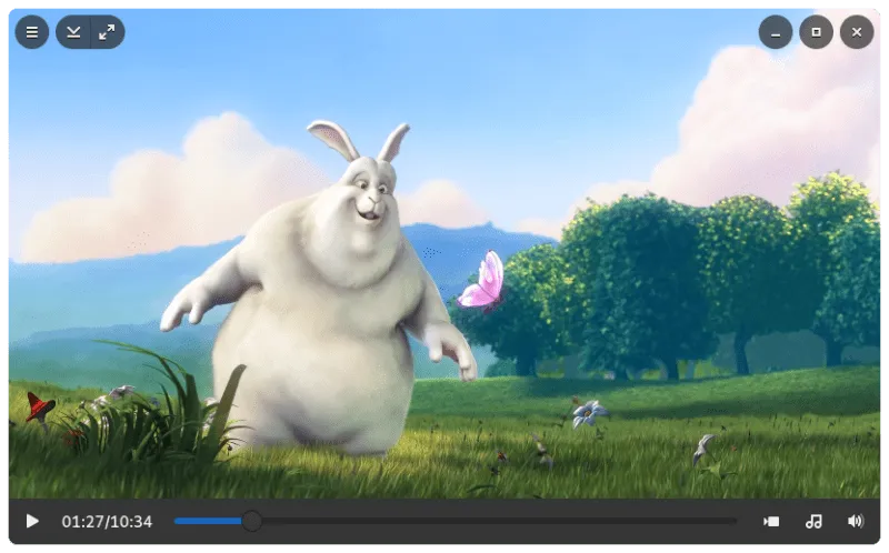 A screenshot of Clapper video player