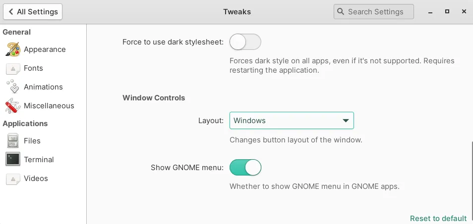安装完成后的 elementary 优化工具 —— 选项