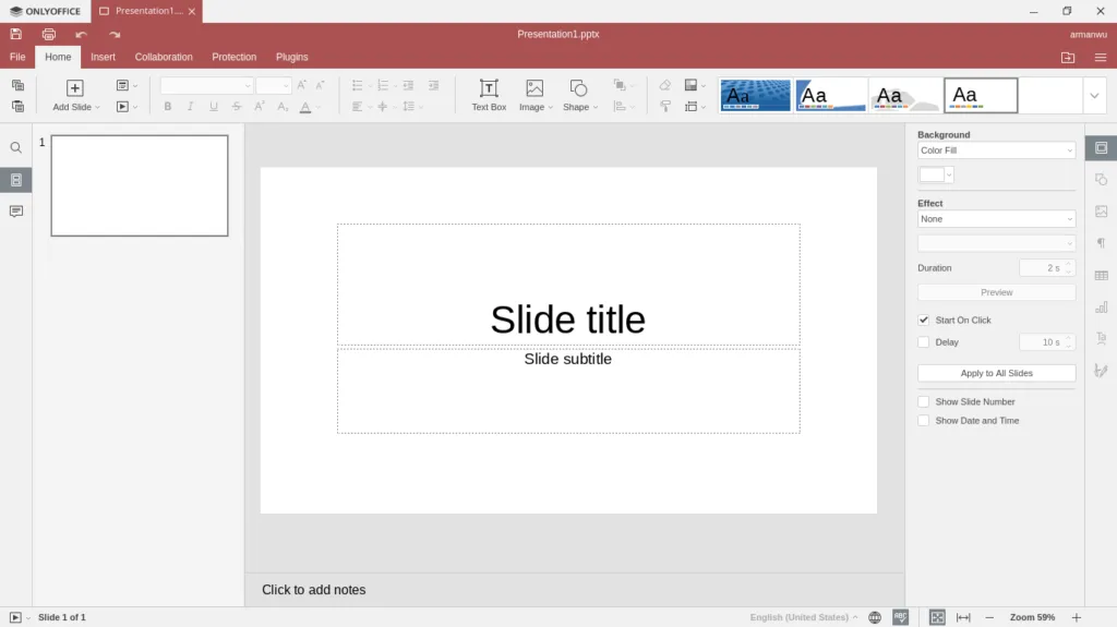ONLYOFFICE Presentations Editor