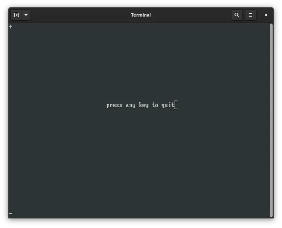 centered message in a program window