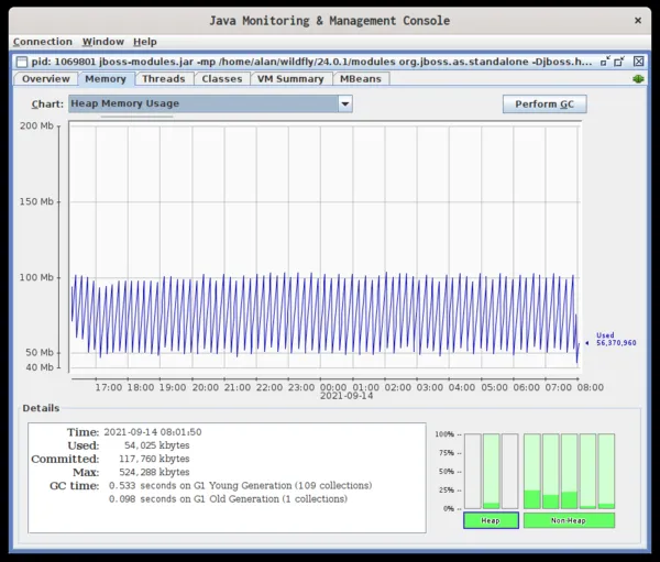 memory tab jconsole 内存标签