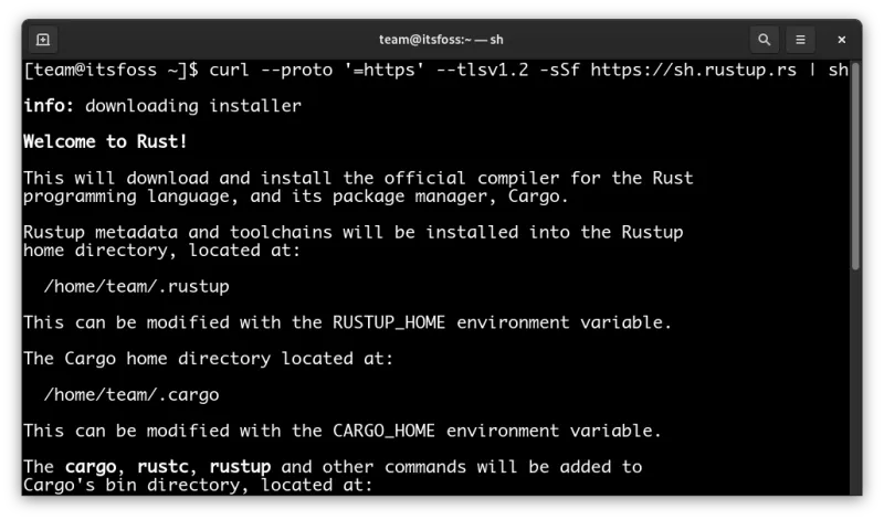 Installing Rust on Linux