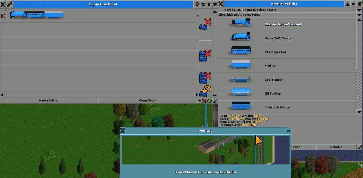The create train menu create train menu