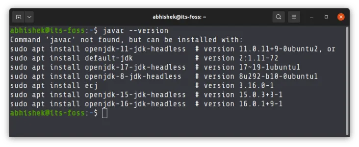 Java Compiler is not installed