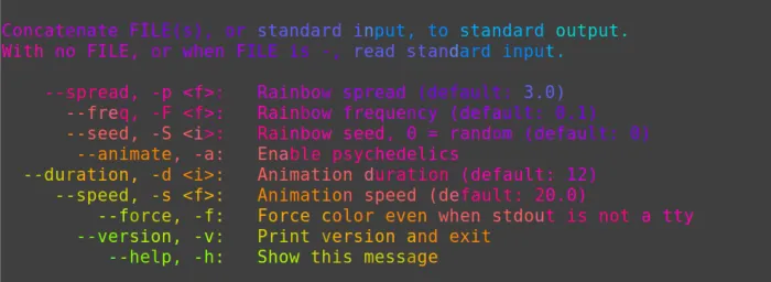屏幕上的文字被染成了彩虹的渐变色