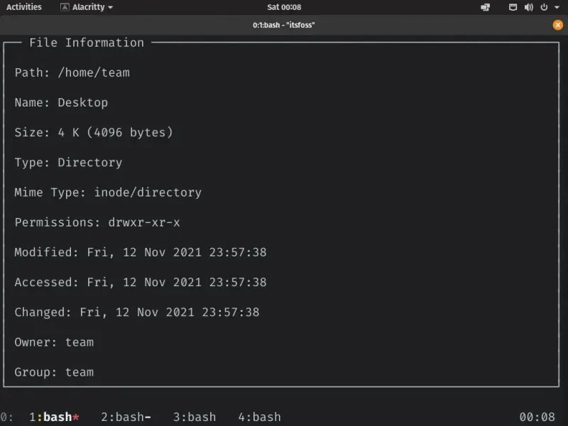  键绑定如何显示目录/文件信息的屏幕截图