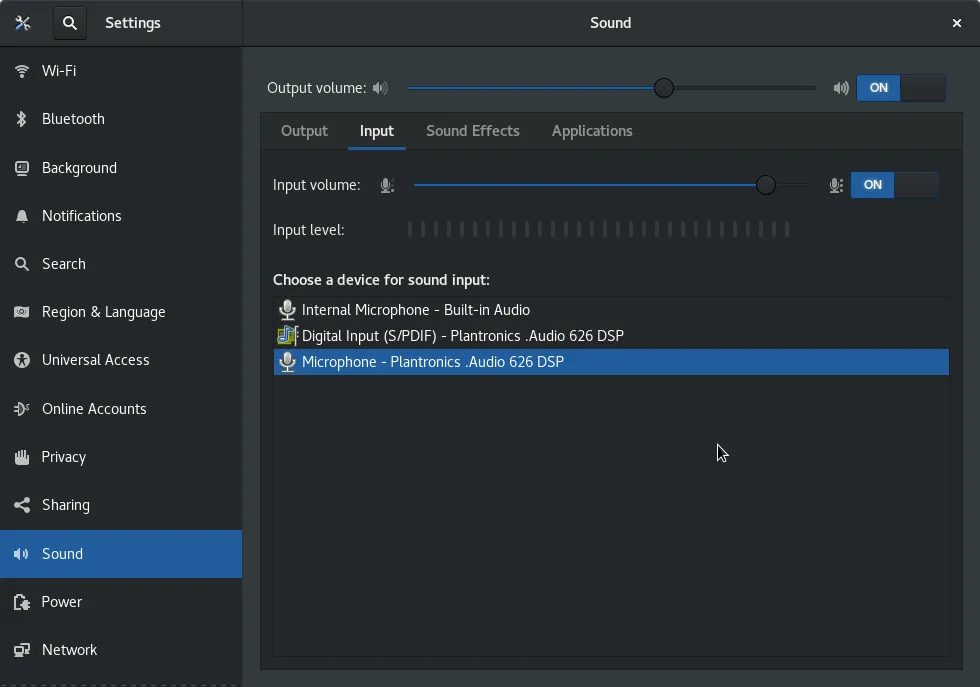 Sound input 声音输入