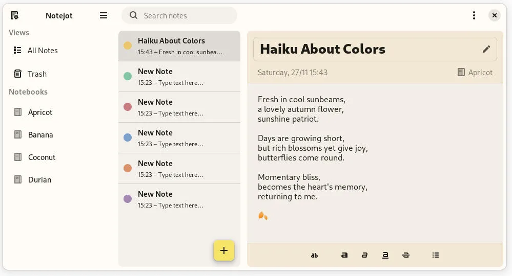 超简单的记事应用程序 Notejot