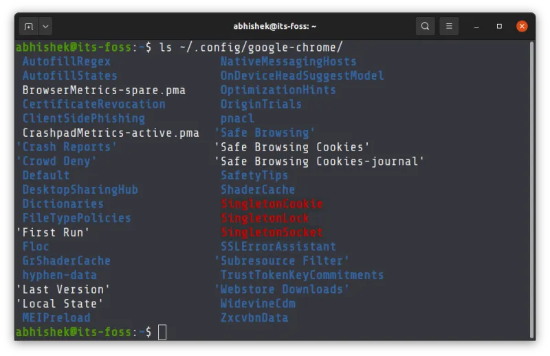 Google Chrome leftover settings in Ubuntu