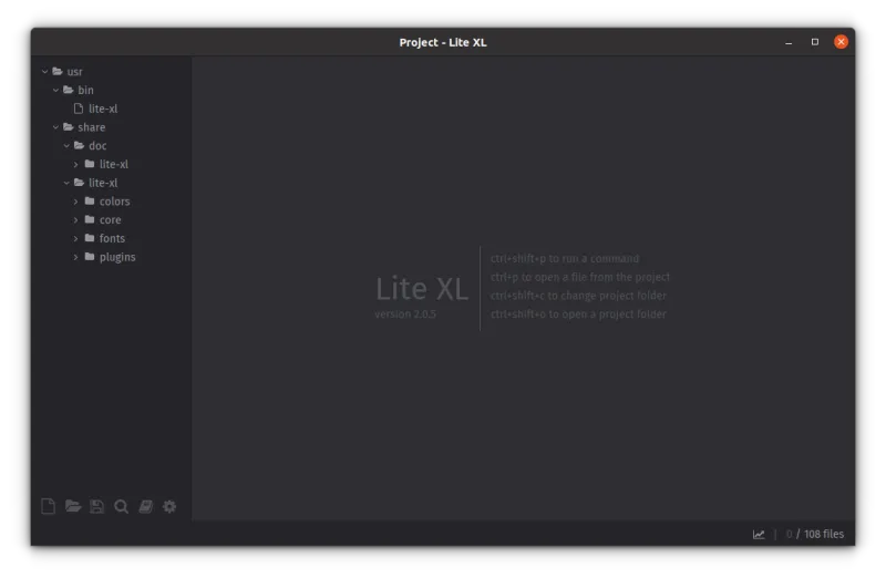 Showing how Lite XL looks