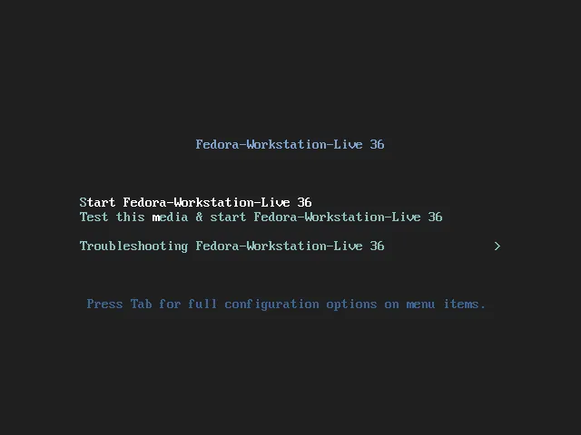 Choose-Start-Fedora-Workstation-Live-36