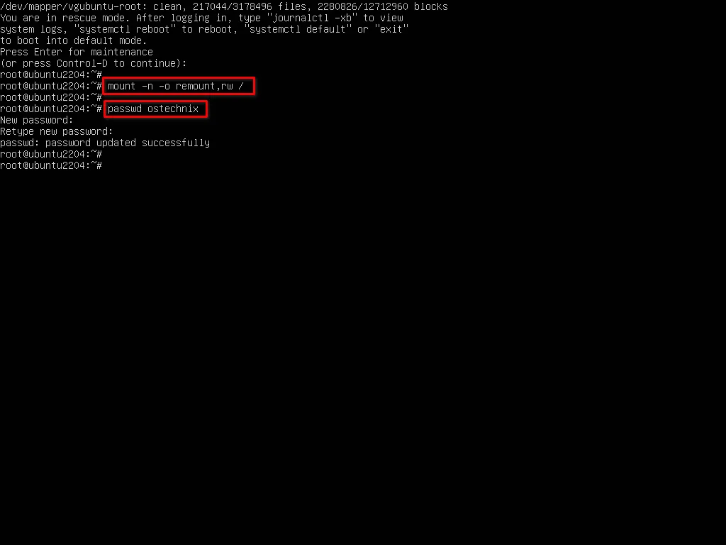Reset Sudo Password In Ubuntu 22.04 / 20.04 LTS