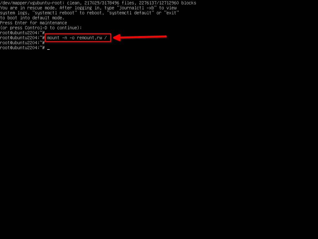Mount Root File System In Read Write Mode In Ubuntu 22.04 / 20.04 LTS