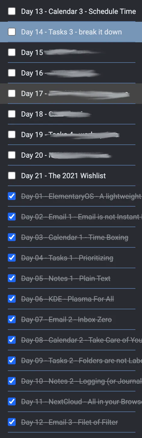 21 Days of Productivity project screenshot