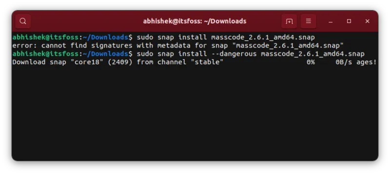 installing third party snap packages