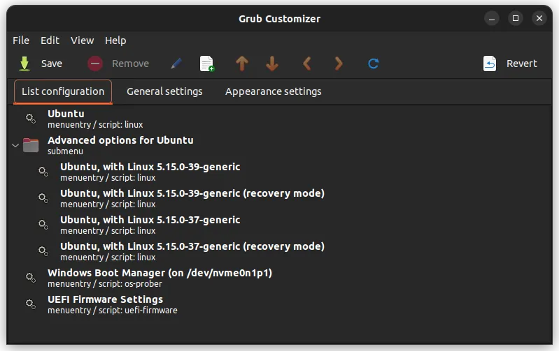 ubuntu 的 grub customizer