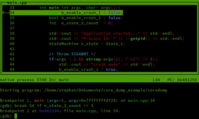 Set conditional breakpoint
