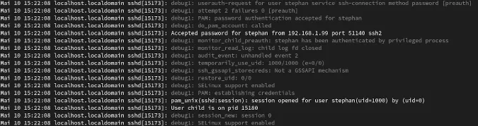 LogLevel DEBUG output