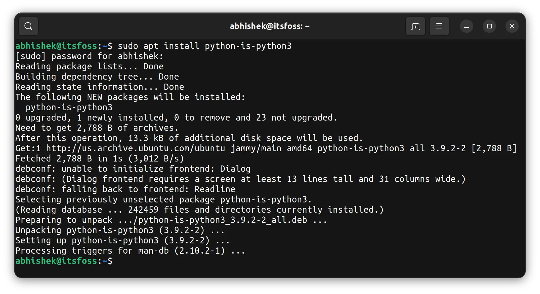 install python is python3 ubuntu