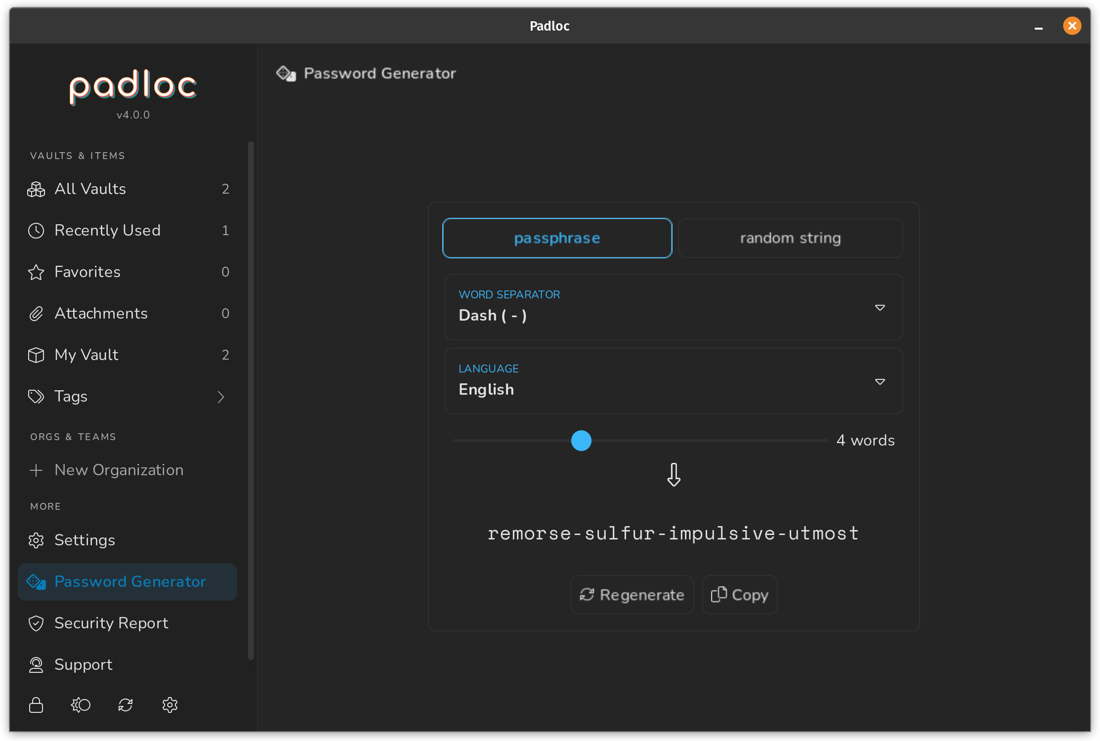 padloc app screenshot 1