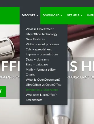 Templates and extensions options