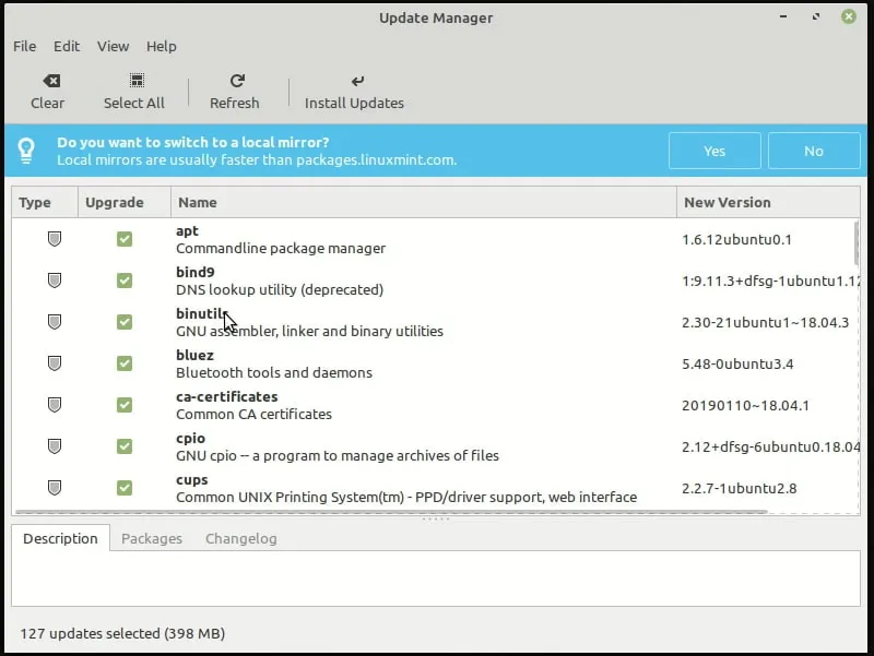 Check for pending software updates