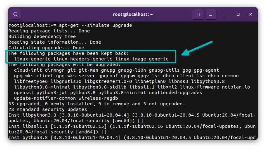apt-get upgrade command cannot upgrade Linux kernel version