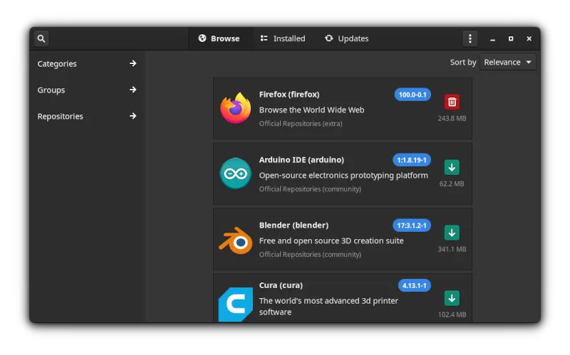 manjaro package manager