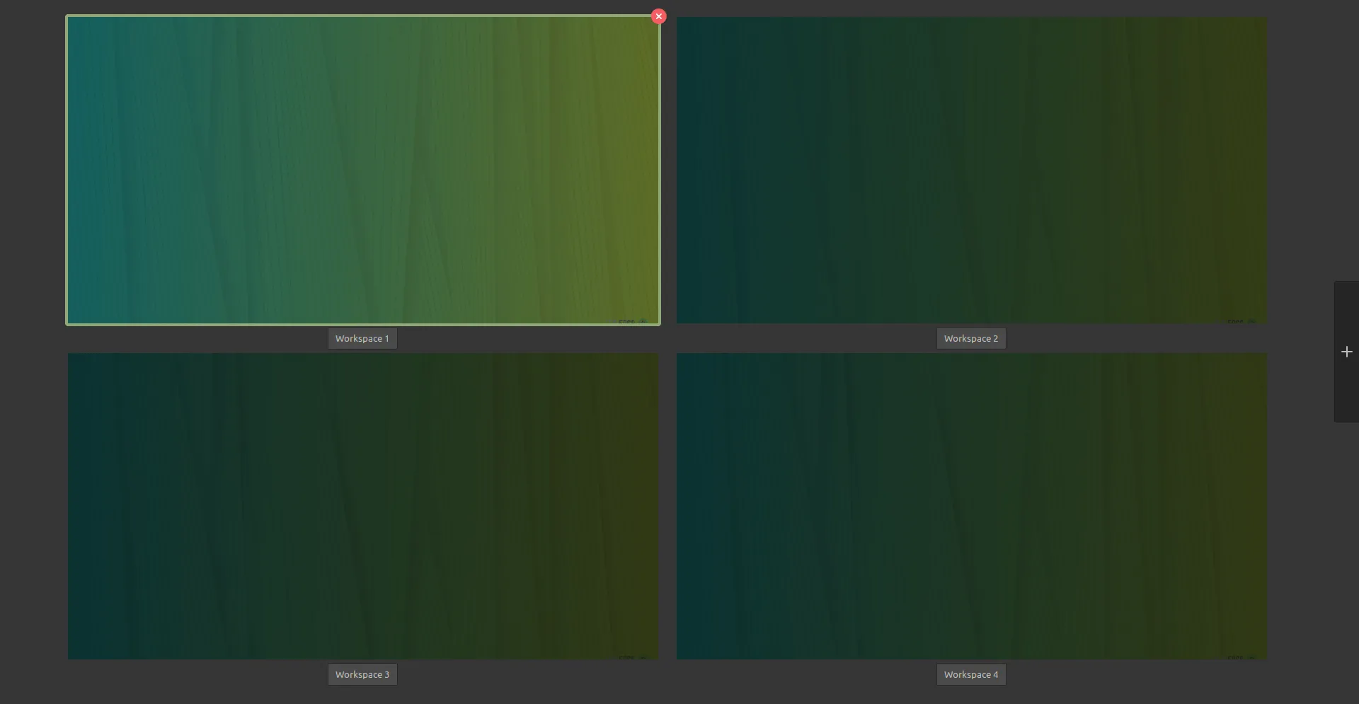 Workspace Overview in Linux Mint